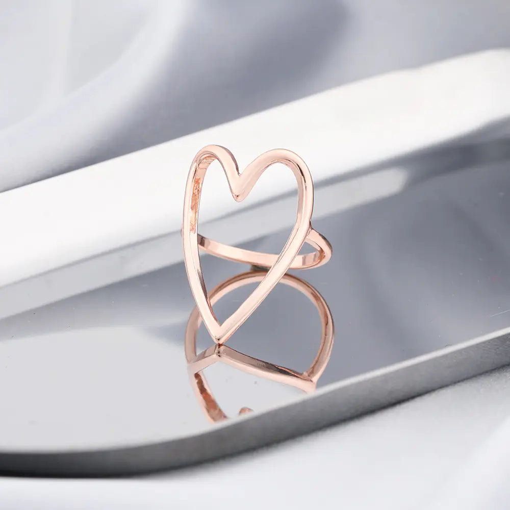 Hollow Heart-shaped Ring